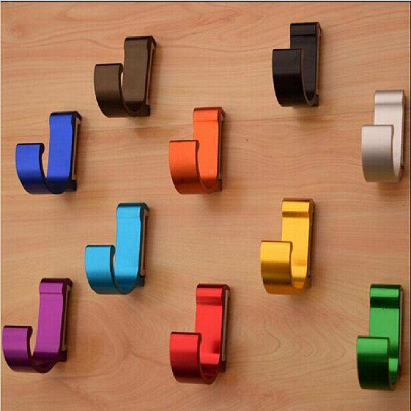 

1 PCS Space Aluminum Clothes Hook Colorful Solid Hanger Wall Hook Household Bathroom Accessories