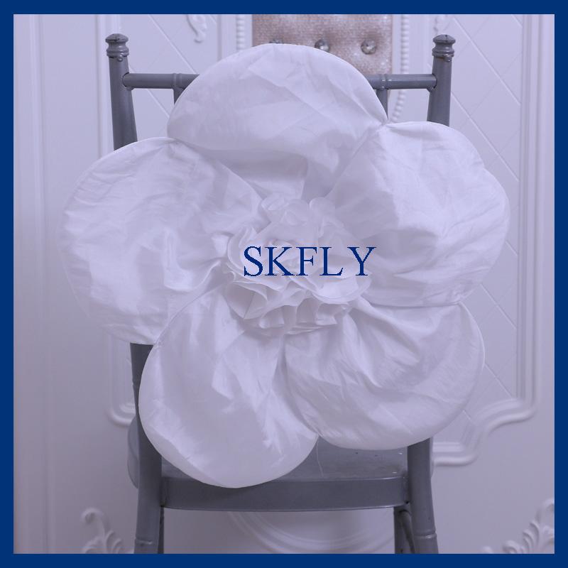 

CH015D New 2020 gorgeous elegant big huge fancy chair decoration white chair flower with ribbon