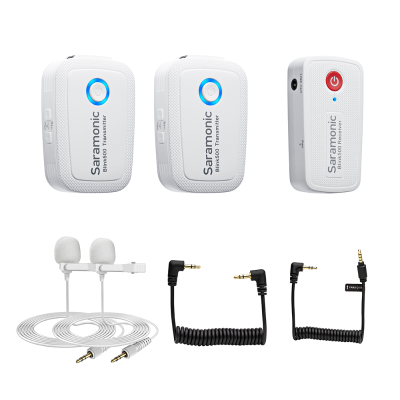 

NEW Saramonic Blink500 B1W / B2W white 2.4GHz Dual-Channel Wireless Microphone with Lavalier Interview mic for Phone DSLR