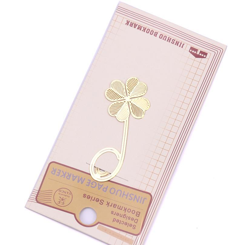 

1pc New Four-leaf Clover Reading Metal Clip Bookmark Gift Book Mark For Kids jllORJ