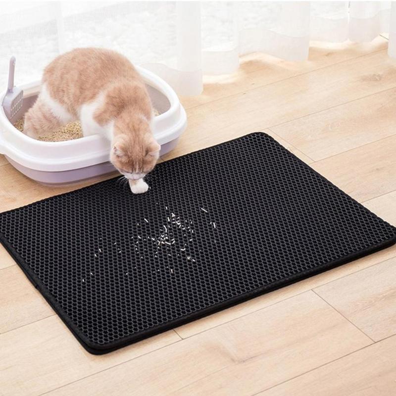 

Pet Cat Litter Mat EVA Double Waterproof Layer Cat Litter Trapping Pet Box Mats Clean Tool Products For Cats Accessories