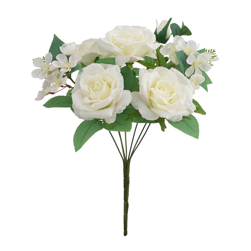 

Simulation Silk Flower Decoration White Home 12 Heads 2 Pieces For Wedding Party Office Artificial Rose Bouquet Fake Flowers, Pink