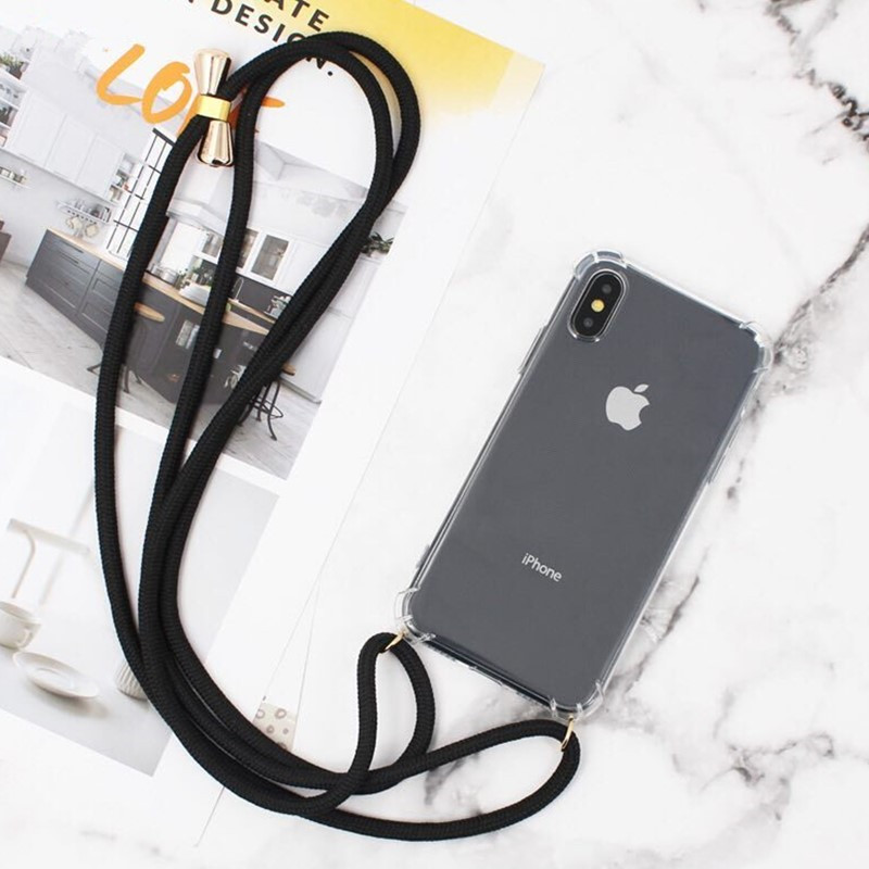 

Luxury Transparent Phone Case Crossbody Necklace Cord Lanyards Rope For iPhone 12 Mini 6 6S 7 8 Plus X XR XS 11 Pro Max SE Cover