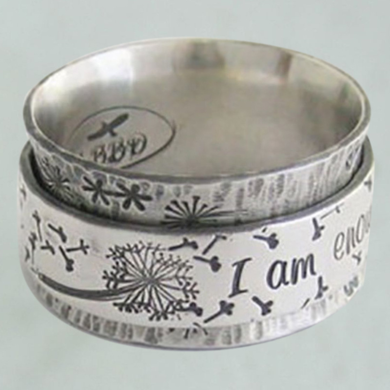 

Women dandelion Letter Ring 925 Sterling Silver Rings I AM ENOUGH Ring Jewelry 2020 A Gift for a Man