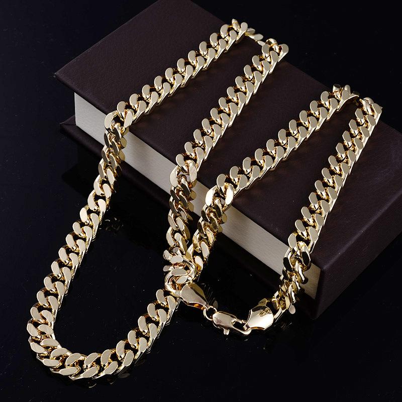 

10mm Cuban Curb Link Chain Necklace/Bracelet Biker Mens Hip Hop Jewelry Gift 24inch Necklace