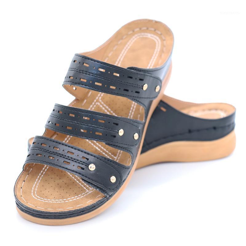 

SAGACE slippers women Platform Wedges Slippers Outdoor Soft Casual Sandals 2020 Summer Shoes woman ladies Beach slipper Female1, Bk