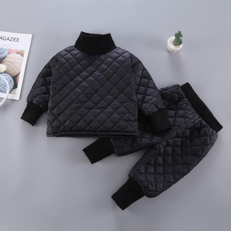 

Children Clothes Set Baby Girls Cotton Warm Turtleneck Pullovers+Pants 2Pcs Suit Boys Autumn Winter Casual Outerwear Set, Black