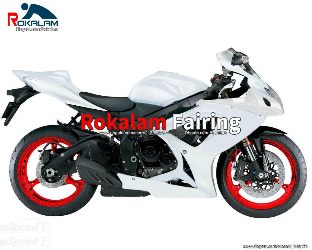 

All White For Suzuki GSXR750 K6 2007 GSXR600 2006 GSX-R750 06 07 Fairing Kit Fairings (Injection Molding), Customize