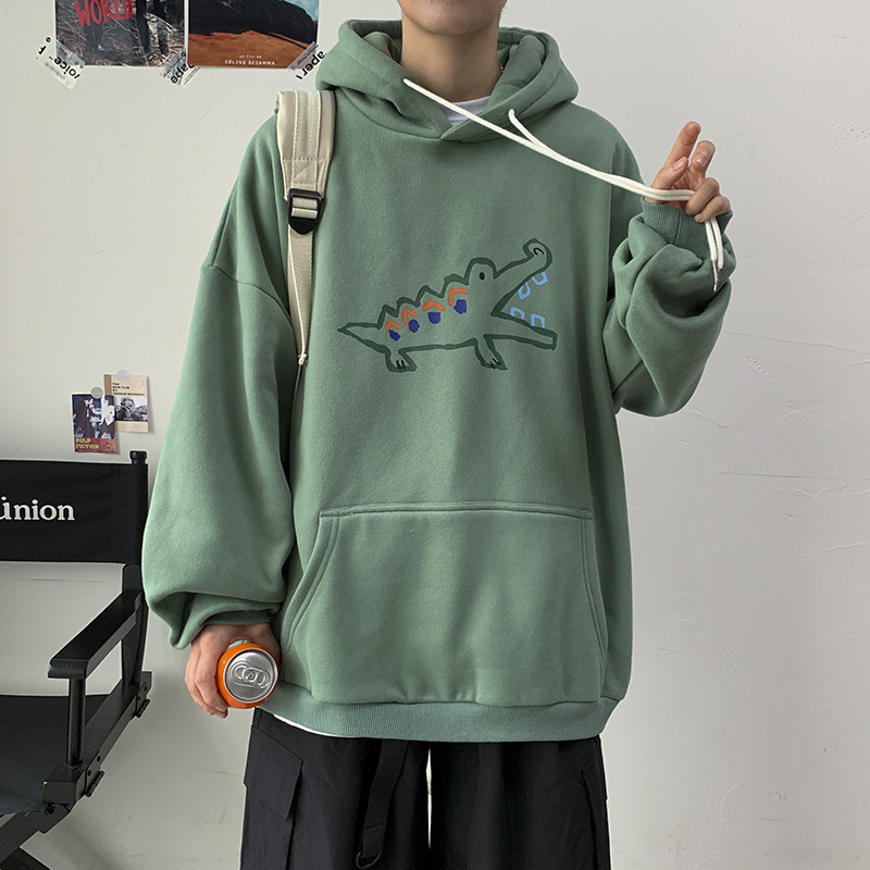 

2021 Couple's Autumn%winter Hong Kong Style Casual Trend Male Hoodie Long Sleeve Printed Cotton Sweater Ylkv, Red