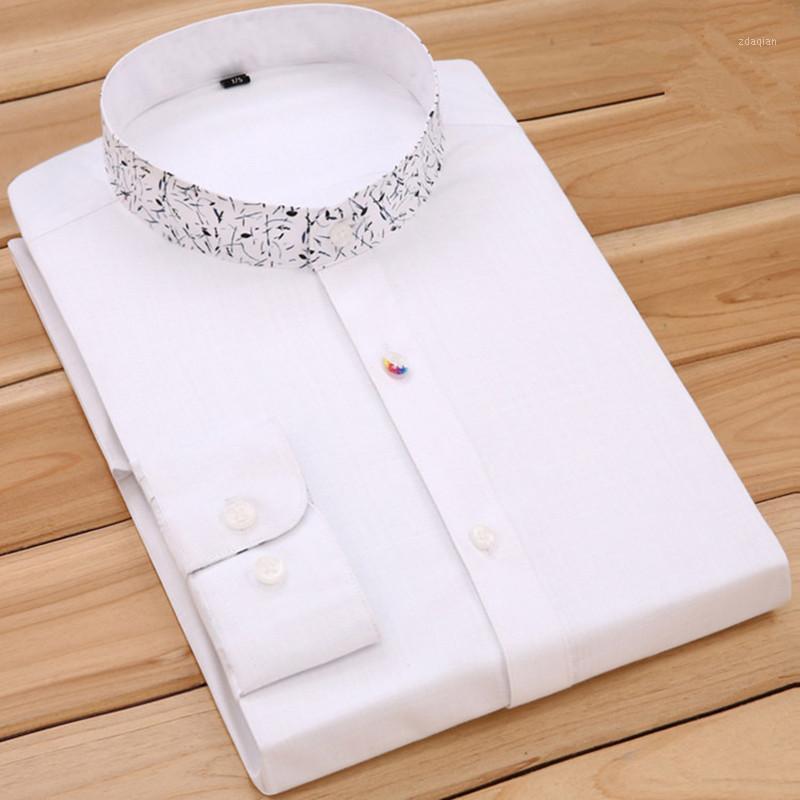 

Men's Shirt Slim Fashion Men's Stand Collar Solid Color Shirt Business Official Long Sleeve Casual Quality1, Same as the picture1