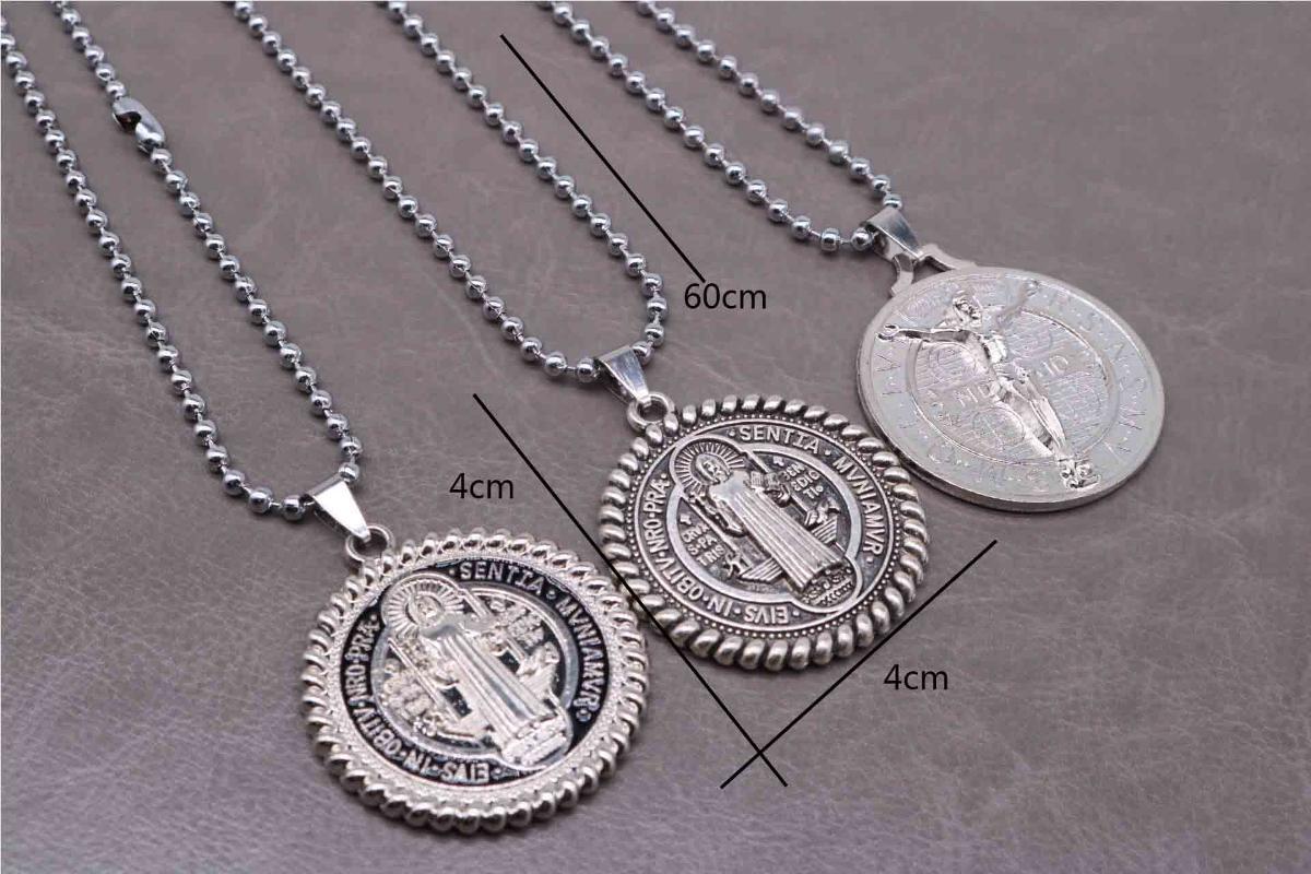 

Christ Jesus Cross Necklace, Benedict Pearl Bead Necklace, Rose Rosary Jesus Cross