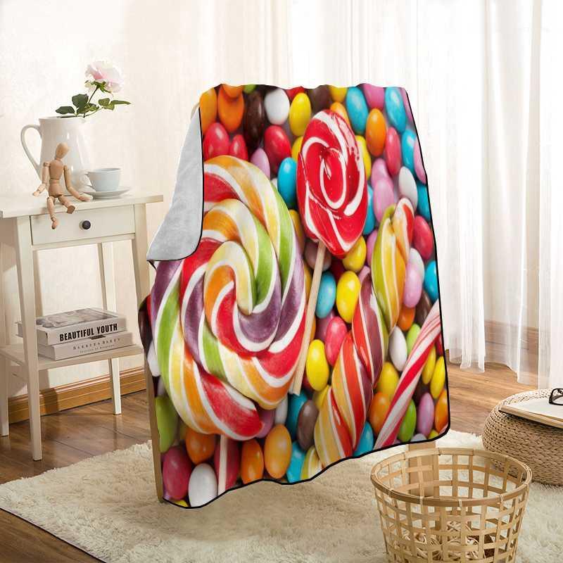 

Custom Boys Girls Candy Throw Blanket Personalized Blankets On For The Sofa/Bed/Car Portable 3D Blanket For Kid Home Textiles1