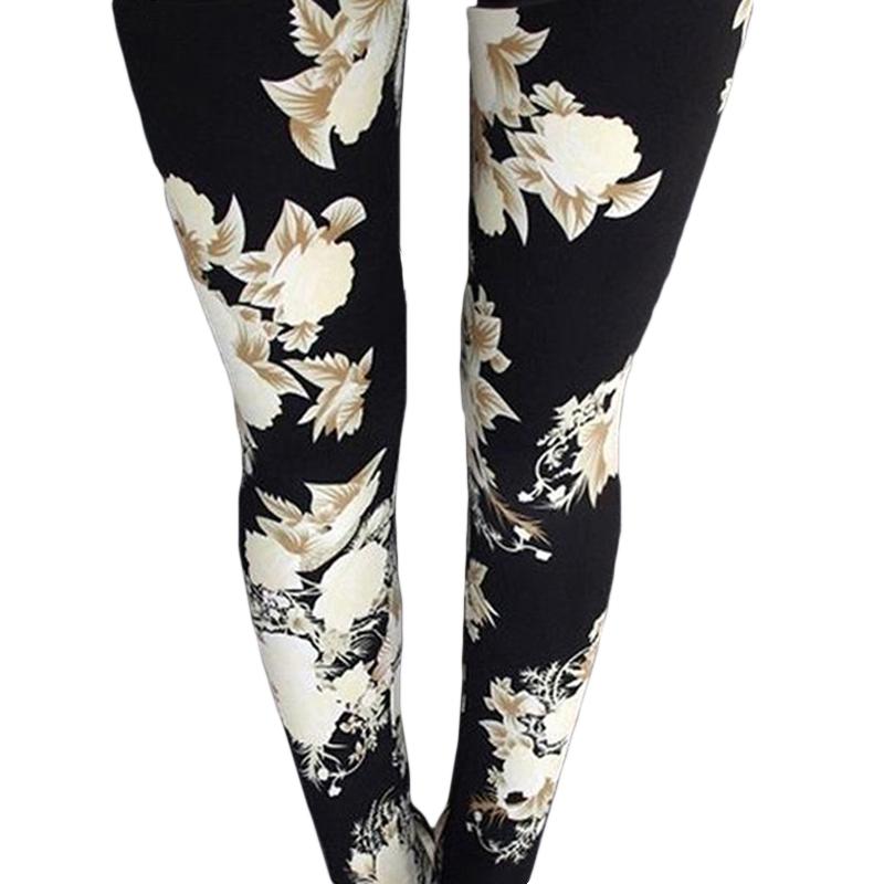 

Flower Graphic Sport Yoga Legging Women's Fitness Training Exercise Joga Pants Workout Gym Jogging Jersey Ladies Yoga Clothing, White flower