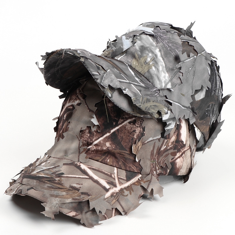 

Baseball cap American field training leaf bionic duck tongue jungle camouflage curved eaves soft top sunshade hat, Blue;gray