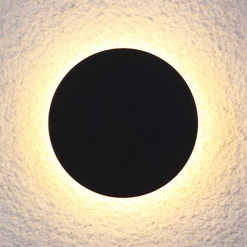 

LED Wall Lights 10W Sconce Outdoor Waterproof Courtyard Home Modern Surface Mounted black circular some areas free shipping1