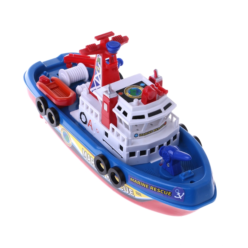

Fast Speed Music Light Electric Marine Rescue Fire Fighting Boat Toy for Kids, Blue