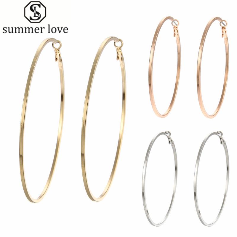 

New Fashion Big Circle Earrings Hoop Minimalist Round Loop Earring For Women 2020 Trendy Hiphop Rock Gift Brincos Jewelry