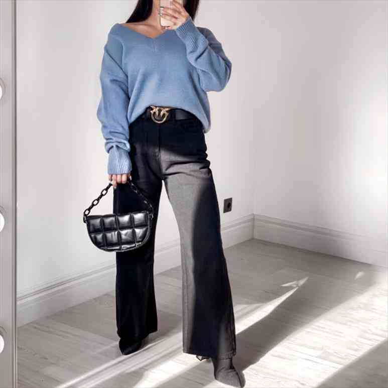 

solid loose wide leg straight mom jean women vintage high waist denim pant summer white pink boyfriend jean plus size, Blue
