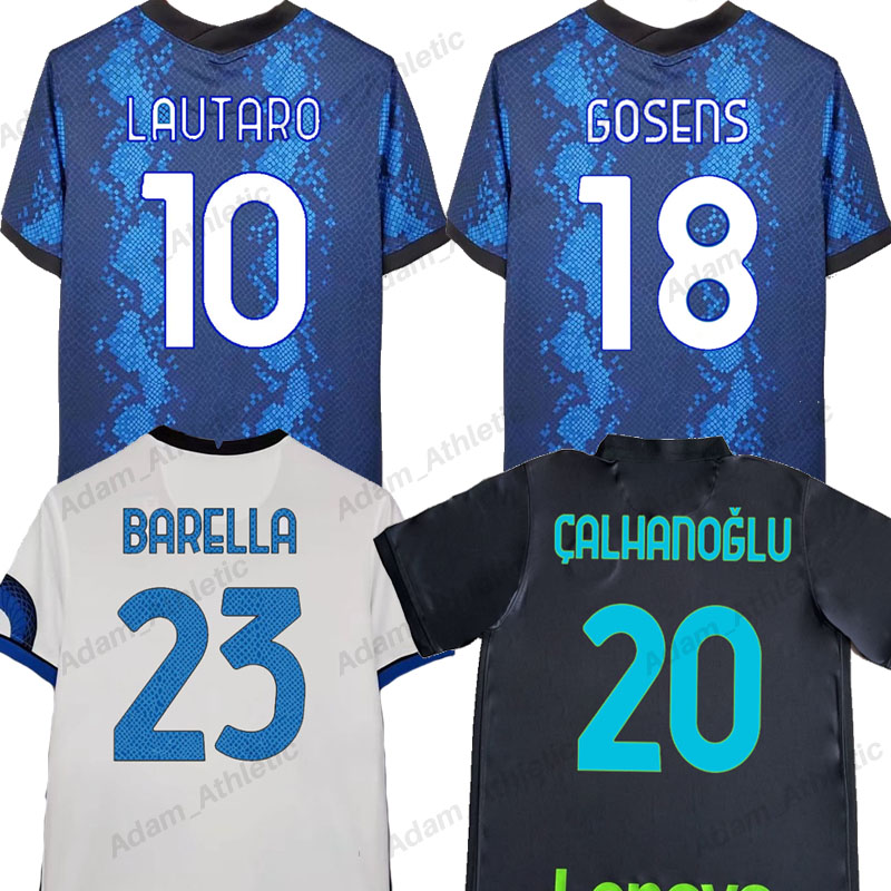 

GOSENS LAUTARO football jerseys fans player version 2021/22 BARELLA SKRINIAR BASTONI nerazzurri soccer jersey CALHANOGLU DUMFRIES DE VRIJ DZEKO football shirts, 21-22 3rd+seriea patches