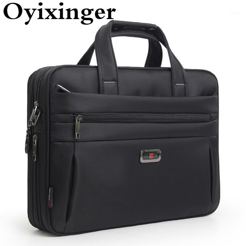 

OYIXINGER Men's Business Briefcase High Quality Oxford Handbag For 15.6Inch Laptop Waterproof Bags For Male A4 Document Storage1, Black-s