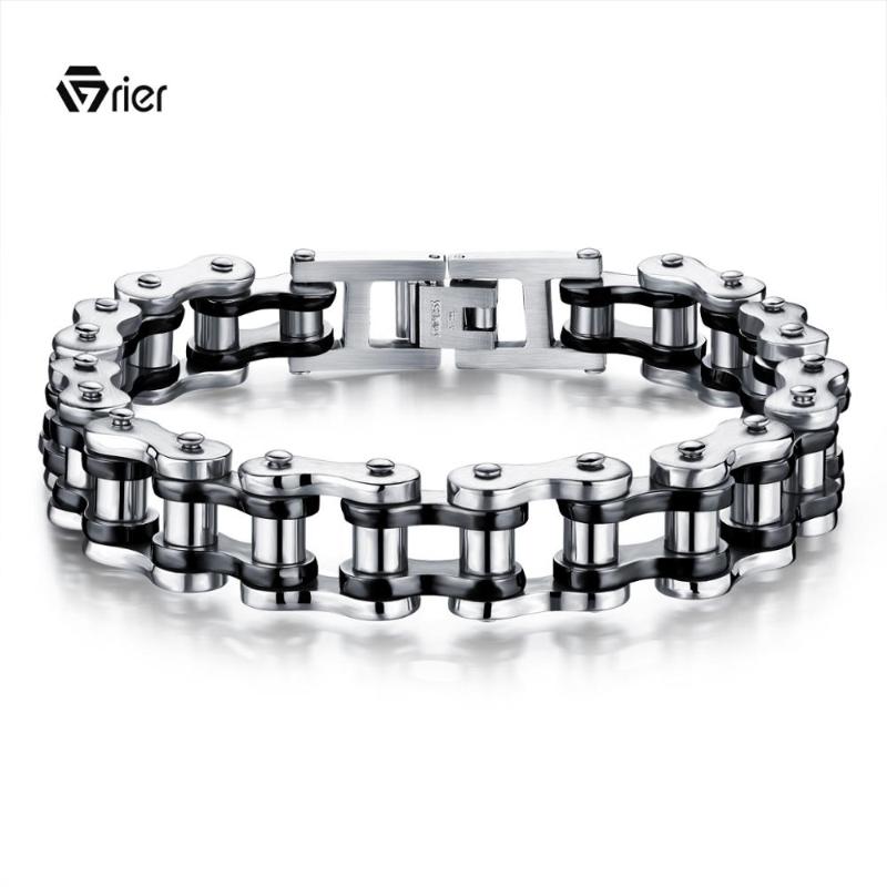 

Grier Punk Jewelry Biker Bicycle Motorcycle Chain Men's Bracelets Bangles Titanium Steel Bracelet Rock Personality Motorcycle