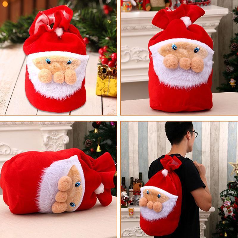 

Santa Claus Christmas Gift Bag Large Velvet Super Soft Candy Bags Backpack Xmas Gift Drawstring Bag Christmas Tree Decorations1