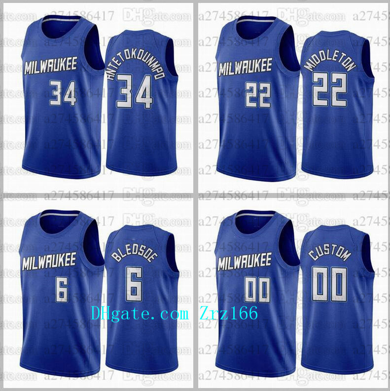 

Men Basketball Jerseys Milwaukee Bucks 34 Giannis Antetokounmpo blue City 2021 Jersey, Black;red
