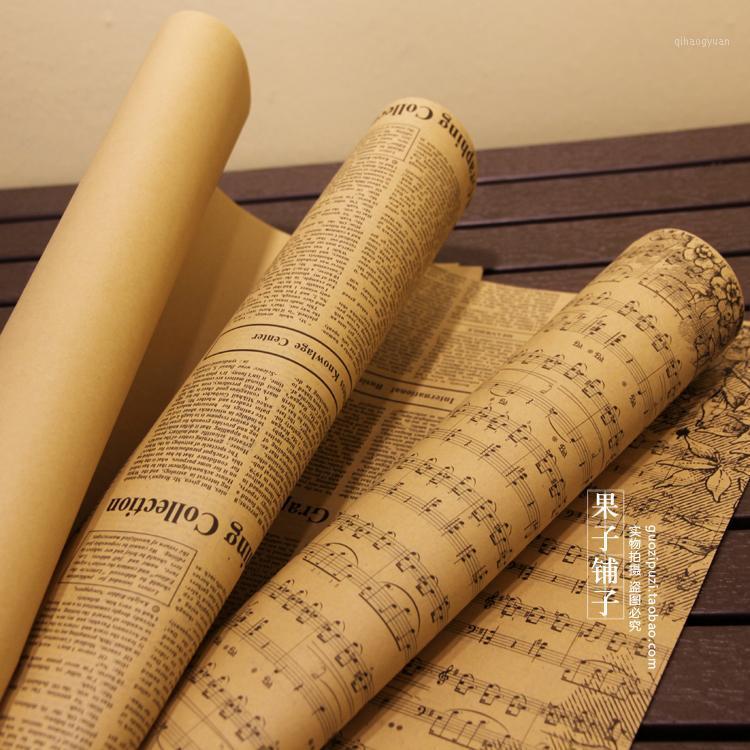 

50 * 70 cm double English newspaper/gift wrapping paper Kraft paper newspape retro kraft in English Valentine's Day gifts1