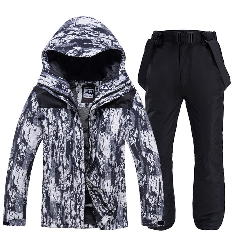 

30 Jacket + Strap Pant Women' and Men' Snow Suit Sets Outdoor Sports Snowboard Clothing Waterproof Winter Costume Ski Wear, Pic jacket and pant