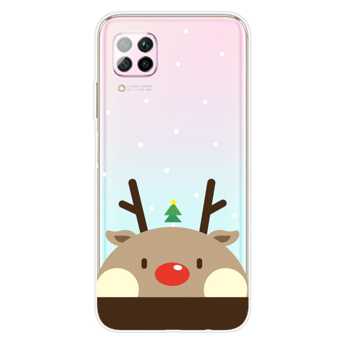 

For Huawei P40 Lite Nova 6 SE Christmas Series Transparent TPU Protective Case