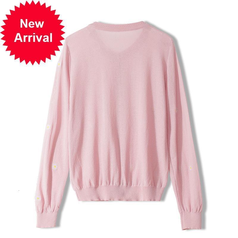 

New Women 2021 Design of the Occasional Brand Small Embroidery Margarida O-neck Cardigan Camisola De Malha New Bachelor Green Fashion C6HW, Army green.