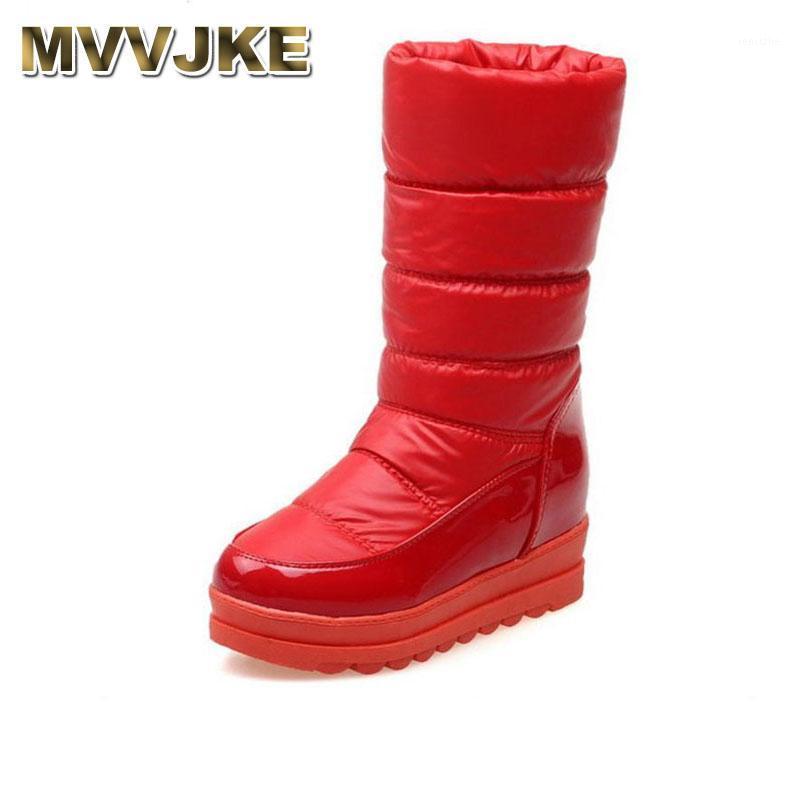 

MVVJKE Size 34-43 Women Thick Fur Shoes Snow Boots Warm Wedges Boots For Cold Winter Shoes Half Short Women Footwears1, Black