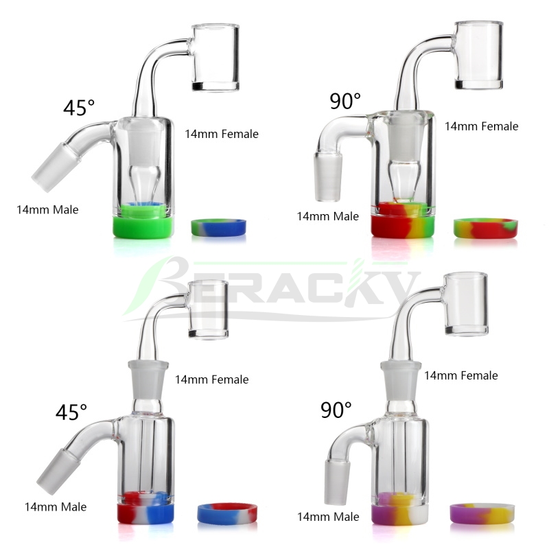 

Beracky 14mm 18mm Glass Ash Catcher Silicone Container Reclaimer With Beveled Edge 4mmBottom Quartz Banger Ashcatchers For Glass Water Bongs