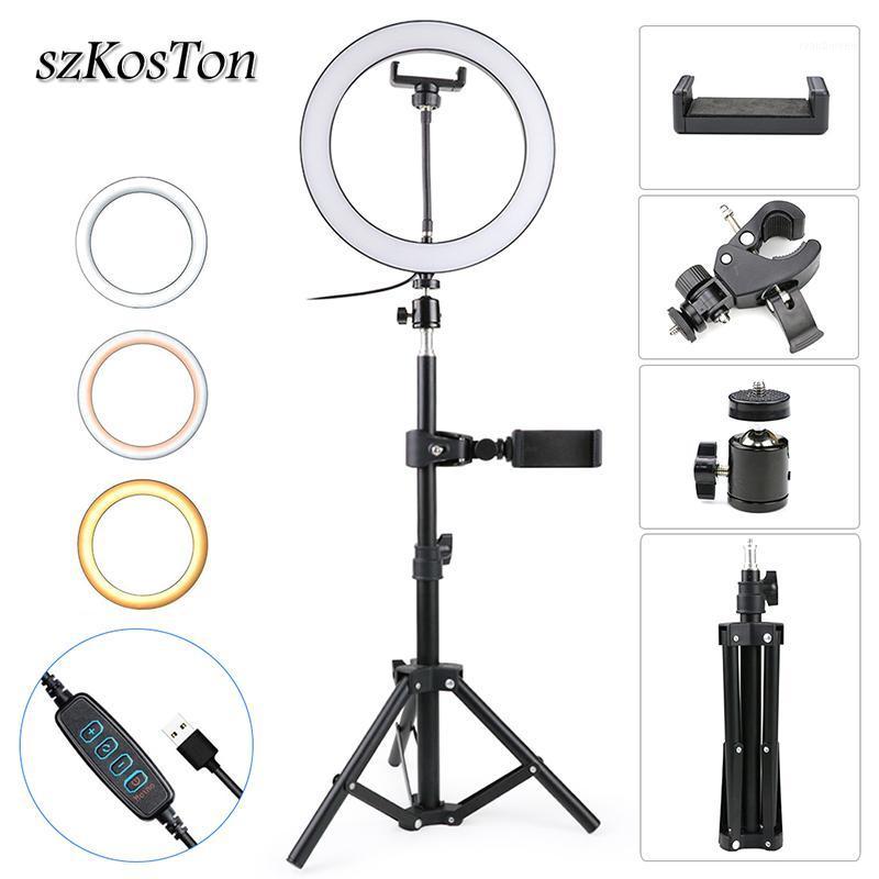 

26cm LED Selfie Ring Light Tripod Stand Set Kits For Smartphone Tiktok Youtube Makeup Video Studio Tripod Photography Lighting1