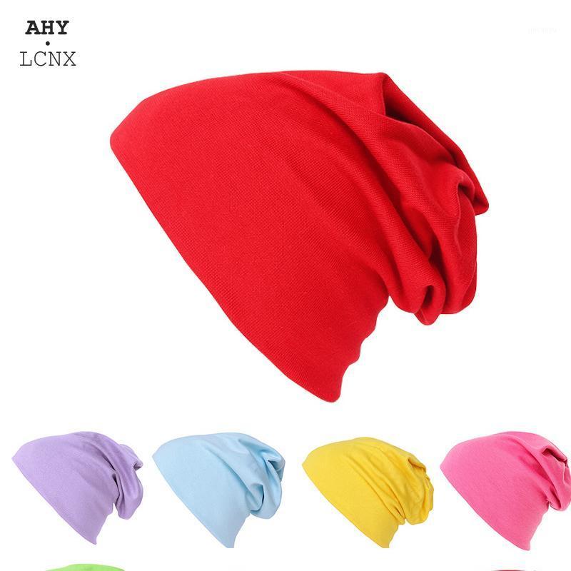 

Autumn Winter Cotton Baby Hat Scarf Dual Use Beanie Hats Solid Color Kids Caps Children bonnet babies For Boys Girls 1-8 Years1, White