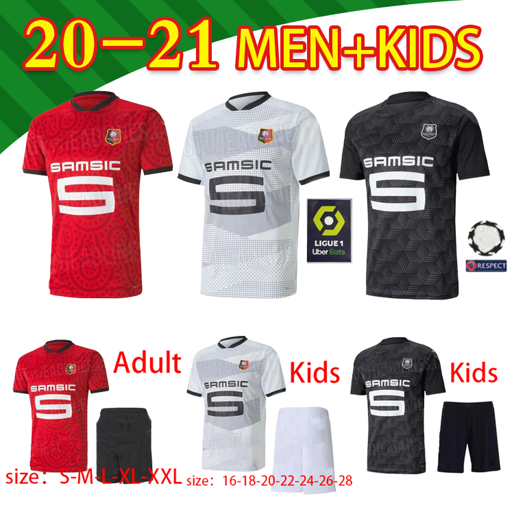 

20 21 Stade Rennais fc Soccer Jerseys away Niang BOURIGEAUD Terrier 2020 2021 Camavinga Hommes+Enfant Football Shirts, Third patch 2