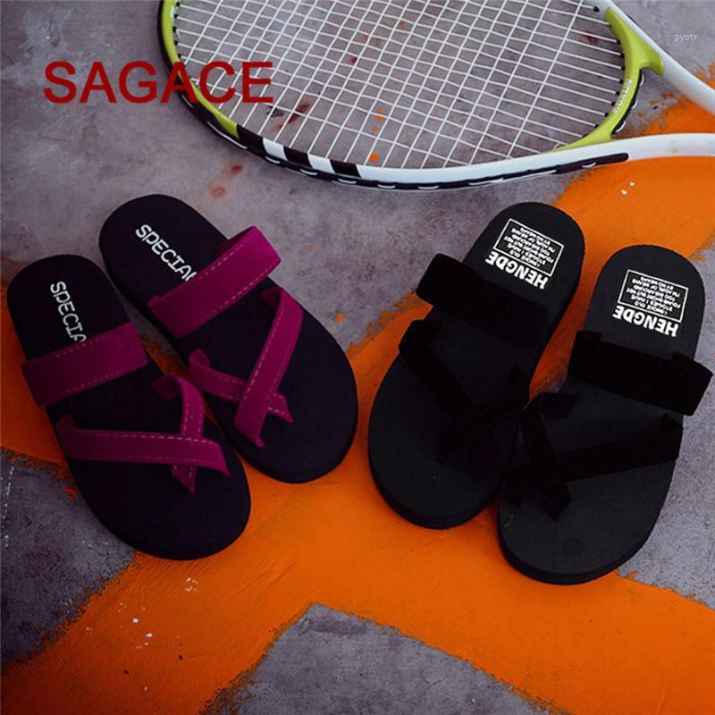 

2020 Sagace Womens Summer Flip Flops Casual Slippers Flat Sandals Beach Open Toe Shoes W#41, Red