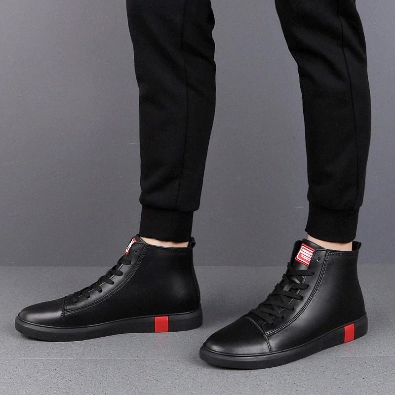 

Luxury Design Men Boots Genuine Leather Men Ankle Boots High Grade lace up with fur warm winter snow boots Basic o4 #bB53