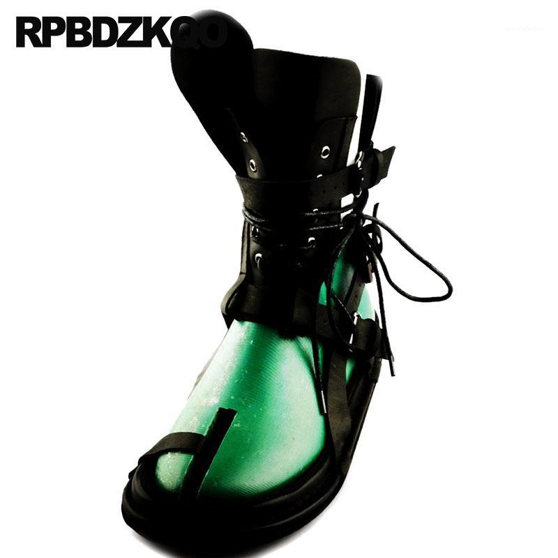 

Gladiator Italian Genuine Leather Toe Loop Large Size Plus Fashion 45 Boots Sandals Shoes Men High Quality Roman1, Black