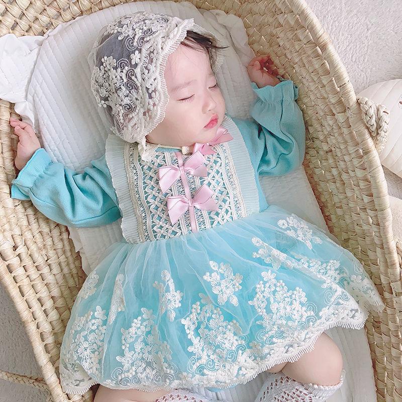 

princess dress baby girl clothes sweet bow lace hem princess dress cute baby clothes 2020 hot sale1, Blue