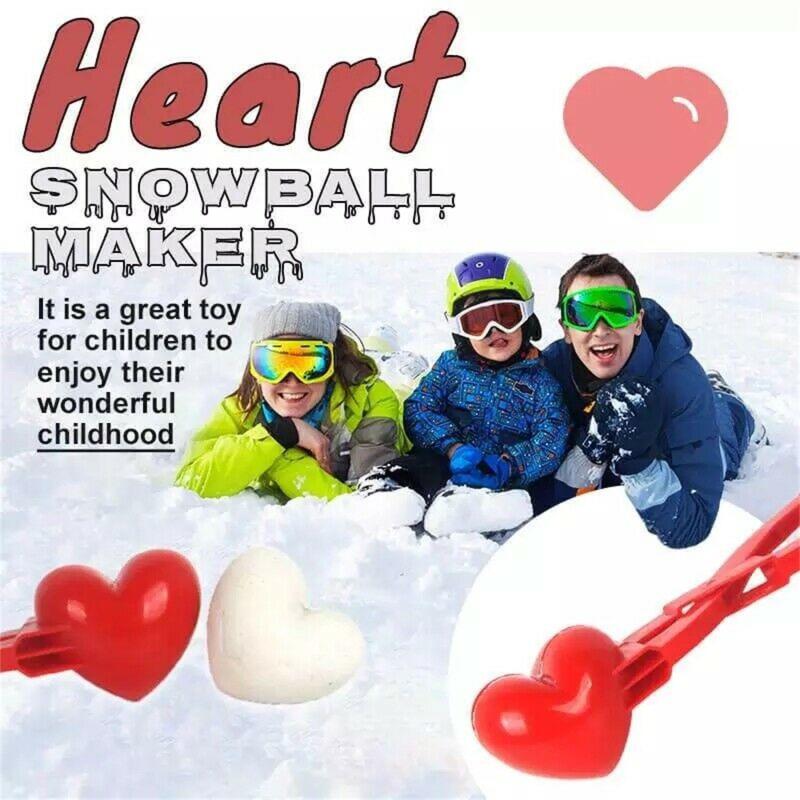 

Winter Plastic Snowball Maker Heart Snowball Maker Clip Kids Outdoor Sand Snow Ball Mold Toys Child Fight Clip Mold Toy D07