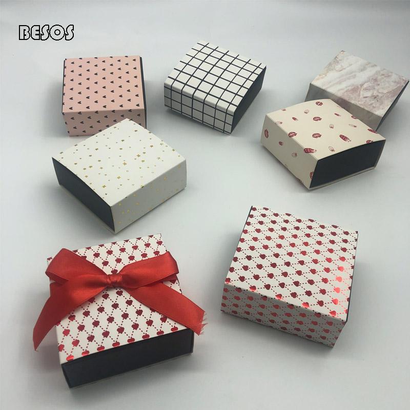 

Square Small Mini Packs Red Heart Gold Star Lipstick Baking Little Gift Packing Black Cardboard Paper Pull Drawer Box B002G