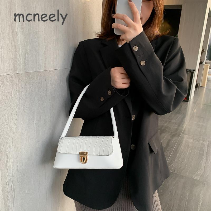 

Minority Retro Crocodile Pattern Underarm Bag New Simple Single Shoulder Bag Female French Stick Foreign Style Handbag, As picture