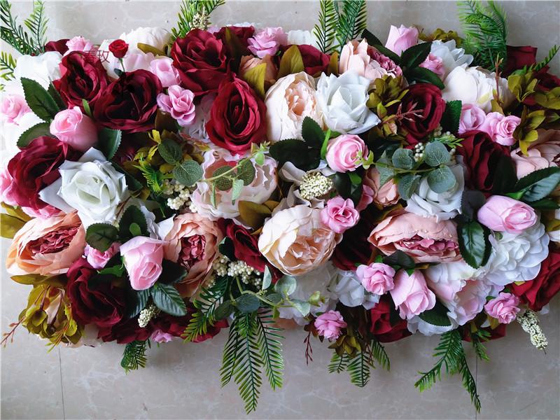 

SPR Free Shipping road lead arch and row flowers 2m/lot wedding decoration flower wall backdrop table centerpiece flore