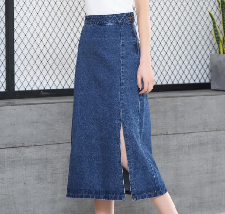 

Come Out Spring Jeans New High-waisted Women Share Skirt Word Biur, Blue