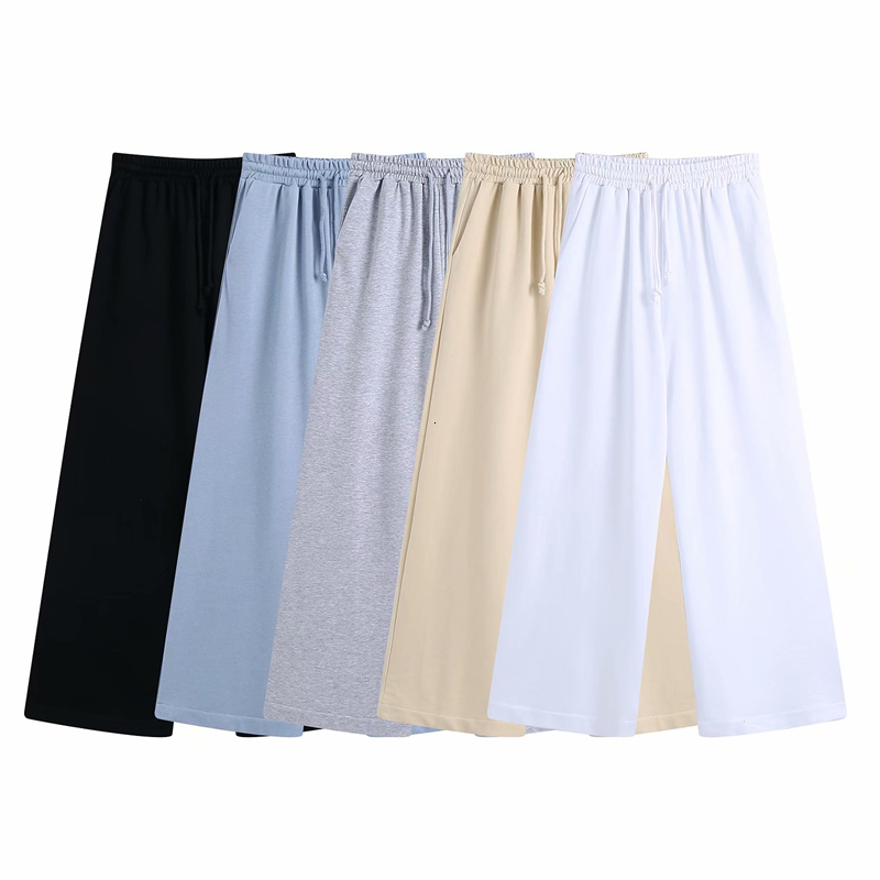

2021 New Causal Women Wide-leg Fashion Ladies Loose Straight Trousers Streetwear Female Chic Long Pants Sport Girl Pant 2g1z, Black