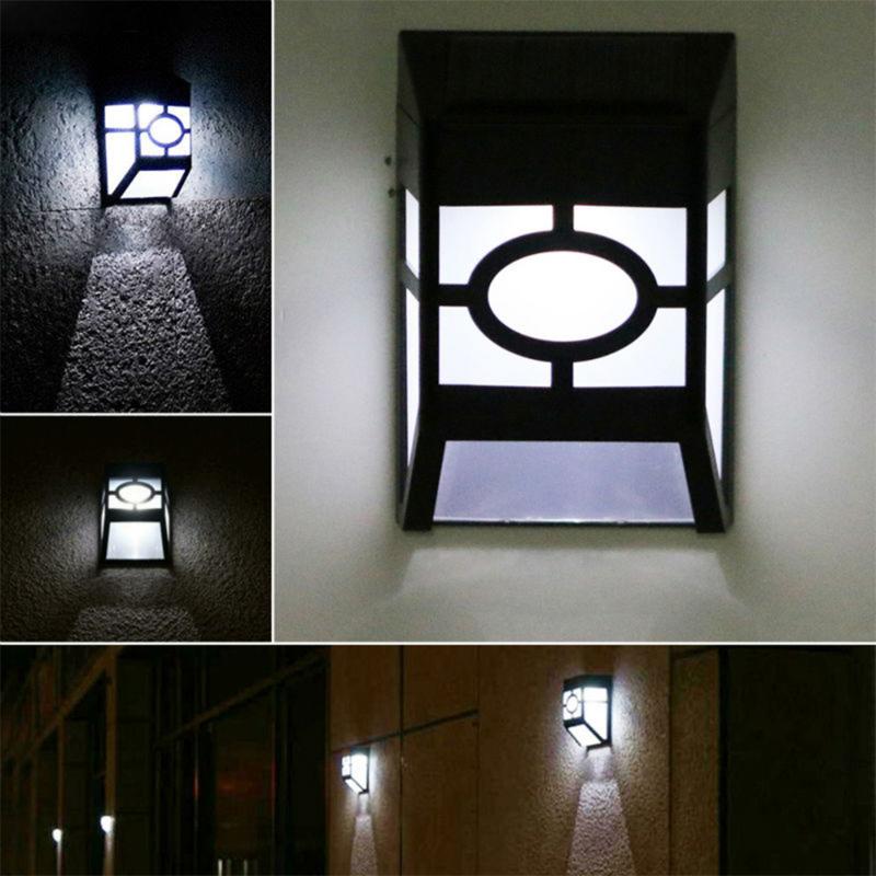 

4pcs Outdoor Solar Powered Wall Light LED Courtyard Retro Sunlight Wall Lamp Waterproof Security Lamp for Home Garden Decoration