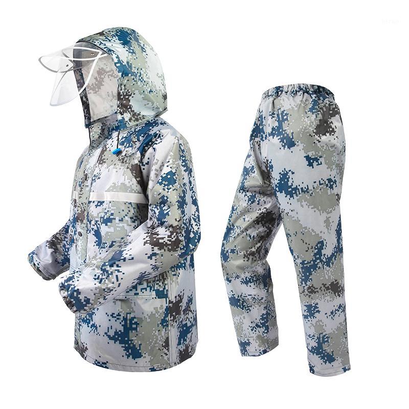

Adult outdoor rainproof camouflage raincoat raingear men and women waterproof rainsuit rainwear rain poncho coat pant suit1