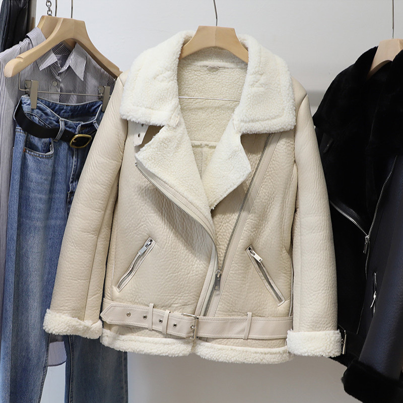 

2021 New Winter Women of Plutonium From the Lamb Aviator Leather Jacket Lambskin JZ0N, Pmyt-black