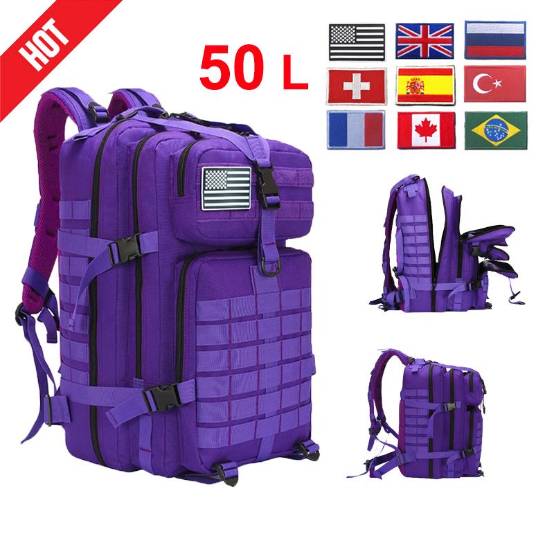 

Outdoor Bags 50 L Tactical Backpack Men's Trekking Rucksacks Army Sport Hiking Hunting Fishing Camping Tackle Bag, Khaki